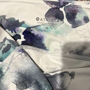 Medium Athleta Abstract Print Leggings - Purple and Blue